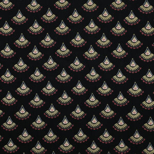 Velours Babycord pailleté motif Bohemien Noir