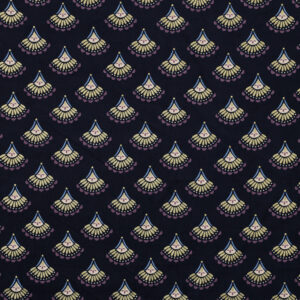 Velours Babycord pailleté motif Bohemien Bleu nuit