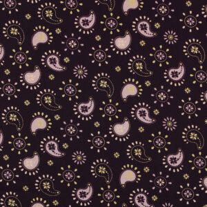 Popeline pailletée motif Cachemire Paisley Grenat