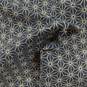 Coton Japonais Sevenberry motif Asanoha bleu
