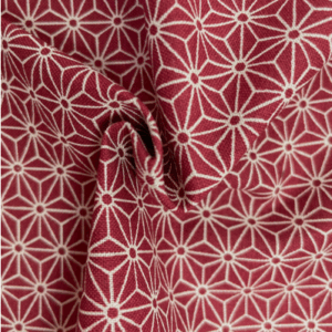 Coton Japonais Sevenberry motif Asanoha rouge