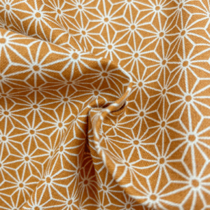 Coton Japonais Sevenberry motif Asanoha jaune