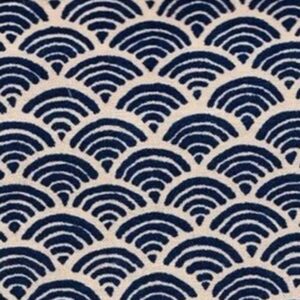 Coton Japonais Sevenberry motif Seigaiha bleu
