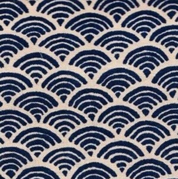 Coton Japonais Sevenberry motif Seigaiha bleu